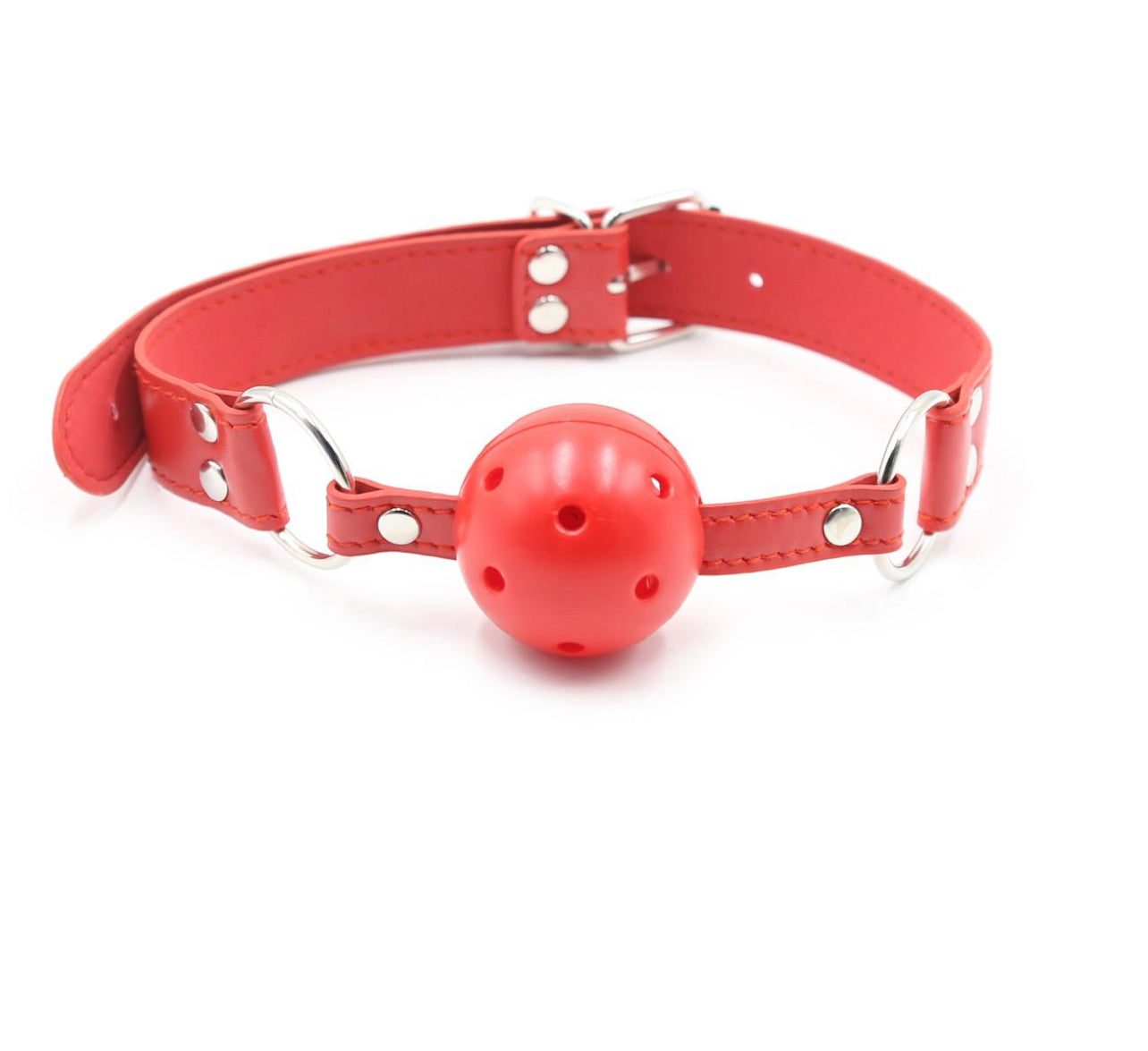  The ball is made of safe, non-toxic materials, ensuring that you can play with peace of mind. This ball gag is perfect for those who like to add some colour to their BDSM play, or for those who are looking to spice up their collection. It's also perfect for those who love the feeling of being gagged and controlled.
